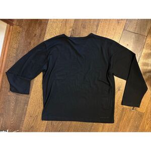 Glowing sky merino wool vneck pullover shirt 2XL black